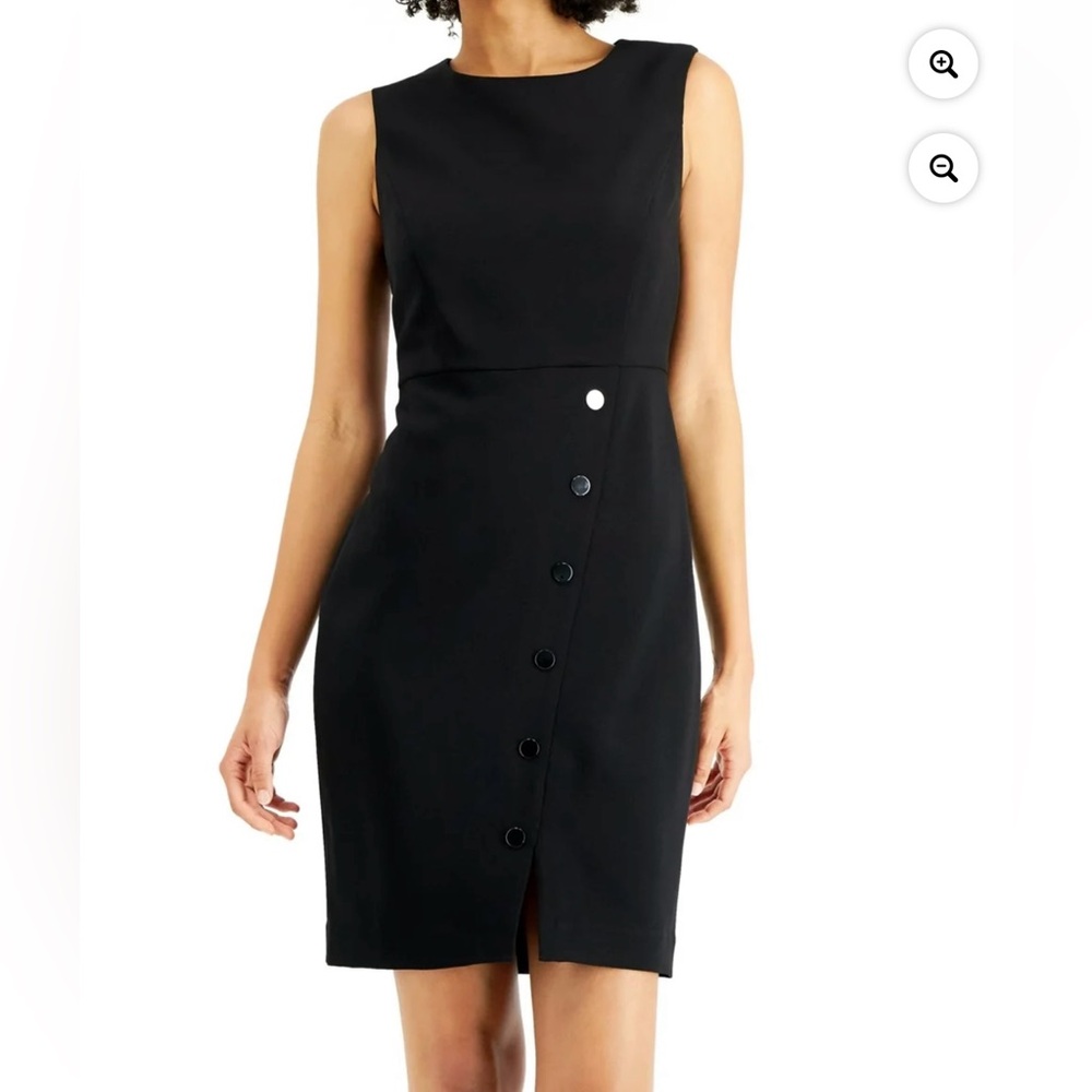 Kasper Classic BLACK Dress w/Wrap FREE SHIPPING